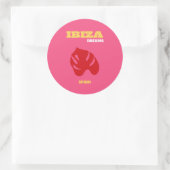 Ibiza, Reiskunst, Preppy, Preppy Art, Roze Ronde Sticker (Tas)