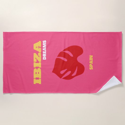 Ibiza, Reiskunst, Preppy, Preppy Art, Roze Strandlaken (Voorkant)