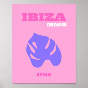 Ibiza, Reiskunst, Preppy, Preppy Kamer, Roze Poster