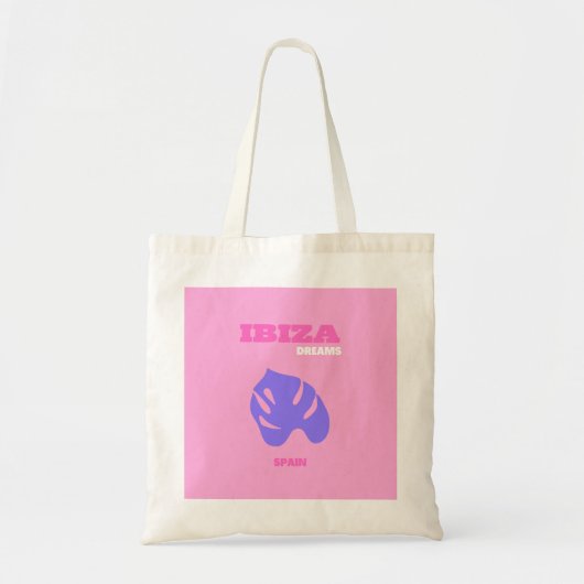 Ibiza, Reiskunst, Preppy, Preppy Kamer, Roze Tote Bag (Voorkant)