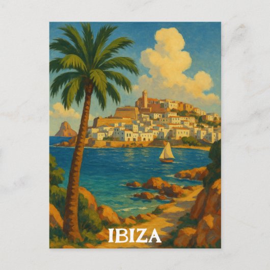  Ibiza Reizen Retro Balearen Briefkaart (Voorkant)