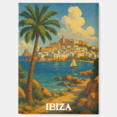 Ibiza Reizen Retro Balearen Magneet (Voorkant)