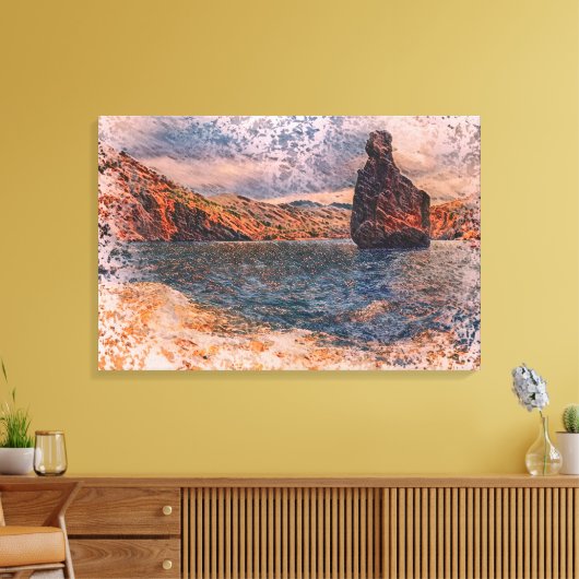 Ibiza: Sa Polleta des Punset & Benirras Sunset Art Canvas Afdruk (Insitu (Woonkamer))