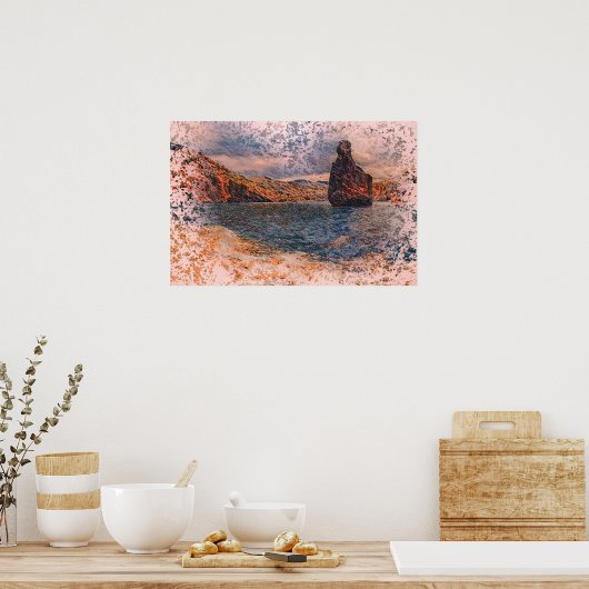 Ibiza: Sa Polleta des Punset & Benirras Sunset Art Poster (Keuken)