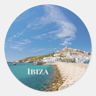 Ibiza, schilderachtig uitzicht, Spanje Ronde Sticker