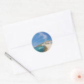 Ibiza, schilderachtig uitzicht, Spanje Ronde Sticker (Envelop)