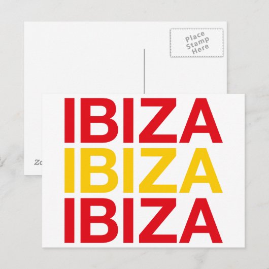 IBIZA Spaanse vlag Briefkaart (Voorkant / Achterkant)