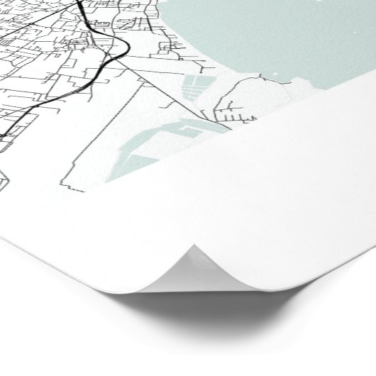 Ibiza Spain Blue Water Street Map Poster (Hoek)