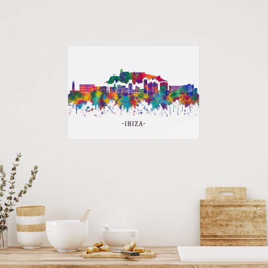 Ibiza Spain Skyline Poster (Keuken)