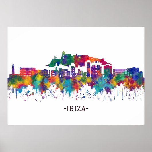 Ibiza Spain Skyline Poster (Voorkant)