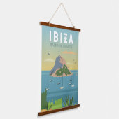 Ibiza Spain Travel Art Hangend Wandkleed (Gebogen)