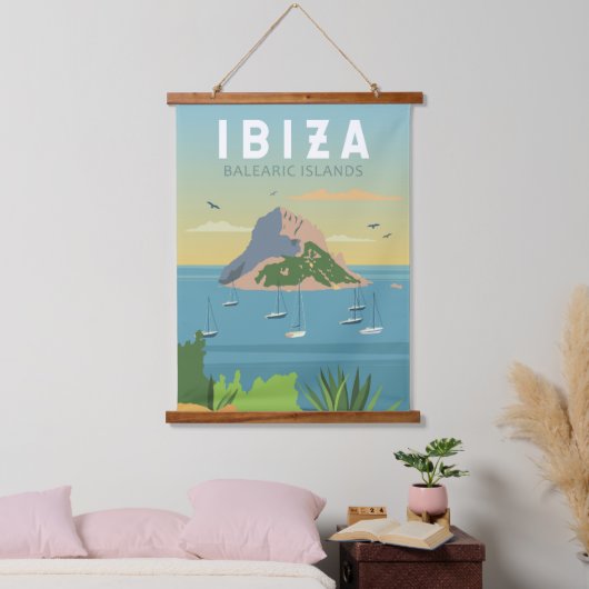 Ibiza Spain Travel Art Hangend Wandkleed (Slaapkamer)