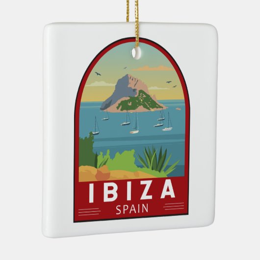 Ibiza Spain Travel  Art Keramisch Ornament (Rechts)