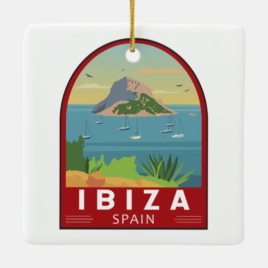 Ibiza Spain Travel  Art Keramisch Ornament (Achterkant)
