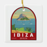 Ibiza Spain Travel  Art Keramisch Ornament<br><div class="desc">Ibiza-vectorkunstontwerp. Ibiza is een van de Balearen,  een eilandengroep van Spanje in het Middellandse-Zeegebied. Het is bekend om het levendige nachtleven in Ibiza Town en Sant Antoni.</div>