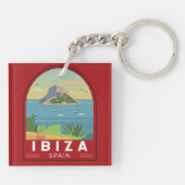 Ibiza Spain Travel  Art Sleutelhanger (Achterkant)