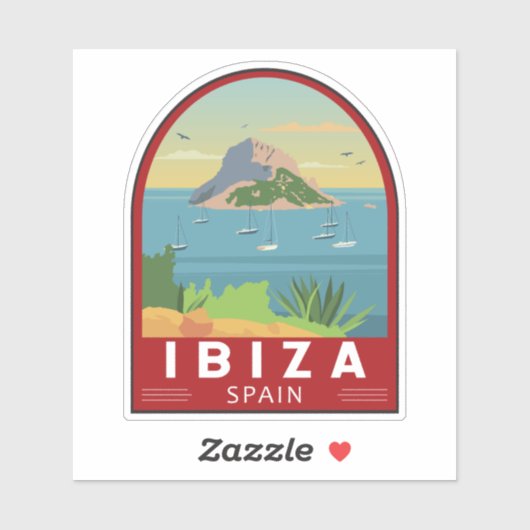 Ibiza Spain Travel  Art Sticker (Vel)
