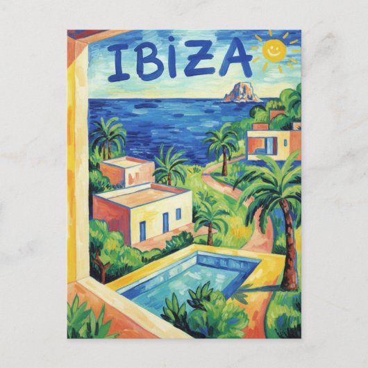 Ibiza Spain Travel Briefkaart (Voorkant)