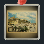 Ibiza Spain Vintage Travel Ornament<br><div class="desc">Een  Ibiza-ornament met een  uitzicht van deze mooie Spaanse stad.</div>