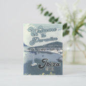 Ibiza Spain Vintage Travel Poster Briefkaart (Staand voorkant)