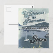 Ibiza Spain Vintage Travel Poster Briefkaart (Voorkant / Achterkant)