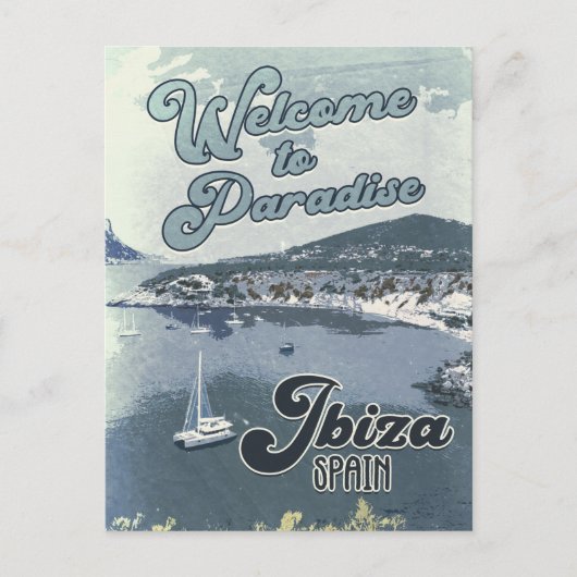 Ibiza Spain Vintage Travel Poster Briefkaart (Voorkant)