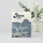 Ibiza Spain Vintage Travel Poster Briefkaart (Staand voorkant)
