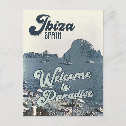 Ibiza Spain Vintage Travel Poster Briefkaart (Voorkant)