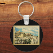 Ibiza Spain Vintage Travel Sleutelhanger (Voorkant)