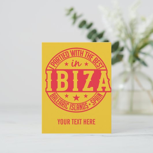 IBIZA Spanje aangepast briefkaart (Staand voorkant)