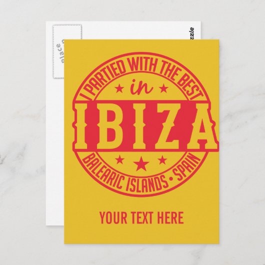 IBIZA Spanje aangepast briefkaart (Voorkant / Achterkant)