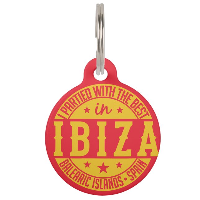 IBIZA Spanje aangepast label Huisdierpenning (Voorkant)