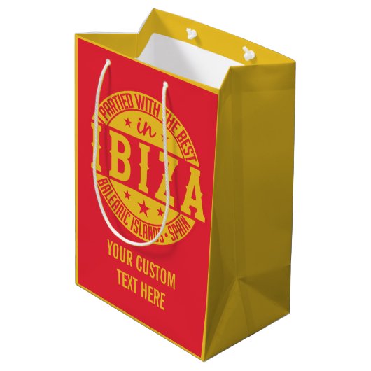 IBIZA Spanje aangepaste cadeaaszakken Medium Cadeauzakje (Achterkant Gekanteld)