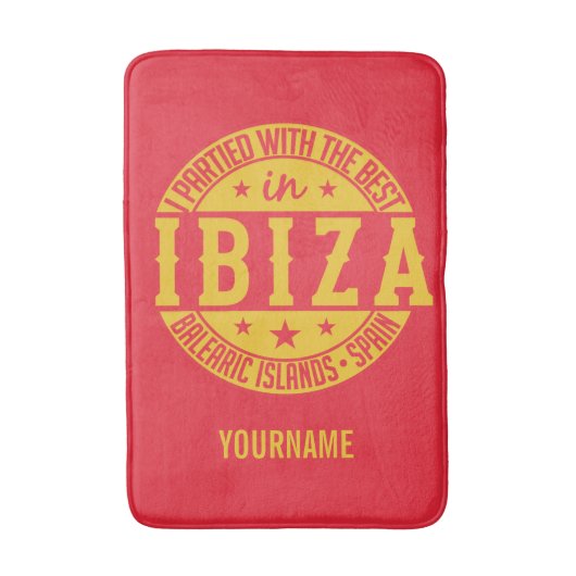 IBIZA Spanje aangepaste monogram badmat (Voorkant Verticaal)