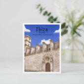 Ibiza Spanje Aquarel Reizen Briefkaart (Staand voorkant)