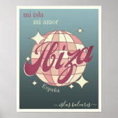 Ibiza Spanje Balearen Eiland elegant blauw Poster (Voorkant)