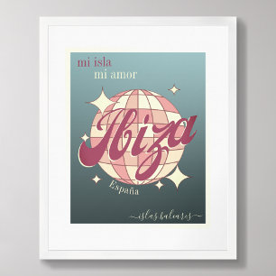 Ibiza Spanje Balearen Eiland elegant blauw Poster