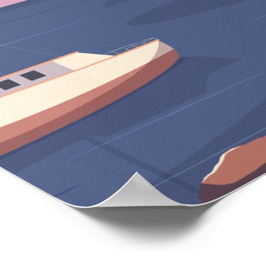 Ibiza Spanje Beroemde Reisplaats Illustratie Poster (Hoek)