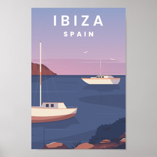 Ibiza Spanje Beroemde Reisplaats Illustratie Poster (Voorkant)