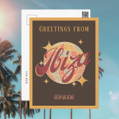 Ibiza Spanje Disco bal Retro Briefkaart