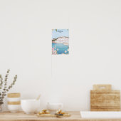 Ibiza Spanje Gouache Verf Illustratie Reizen Poster (Keuken)