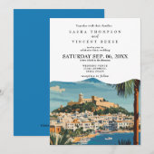 Ibiza Spanje Huwelijksuitnodiging Retro Kaart (Voorkant / Achterkant)