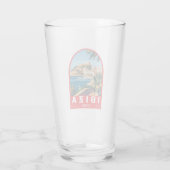 Ibiza Spanje Illustratie Reizen Art Vintage Glas (Achterkant)