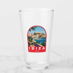 Ibiza Spanje Illustratie Reizen Art Vintage Glas