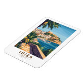 Ibiza Spanje Illustratie Reizen Art Vintage Magneet (Linkerzijde)