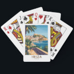 Ibiza Spanje Illustratie Reizen Art Vintage Pokerkaarten<br><div class="desc">Ibiza retro vector reisontwerp. Ibiza is een van de Balearen,  een archipel van Spanje in het mediterrane Zee.</div>