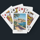 Ibiza Spanje Illustratie Reizen Art Vintage Pokerkaarten<br><div class="desc">Ibiza retro vector reisontwerp. Ibiza is een van de Balearen,  een archipel van Spanje in het mediterrane Zee.</div>