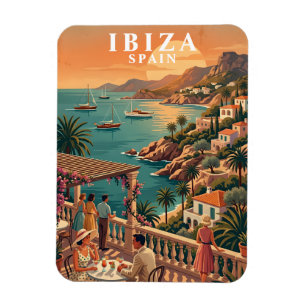 Ibiza Spanje Koelkastmagneet Vintage Reis Kunst Magneet