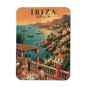 Ibiza Spanje Koelkastmagneet Vintage Reis Kunst Magneet