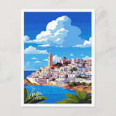 Ibiza Spanje Kunst vintage reisillustratie Briefkaart (Voorkant)